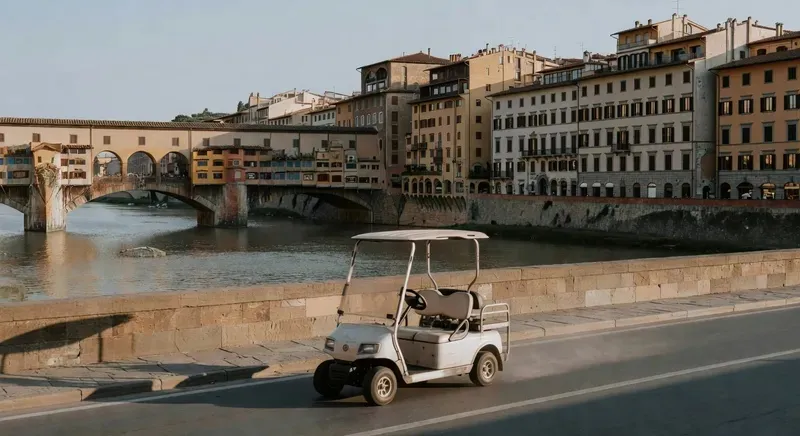 Florence city golf cart tour with audio guide covering Ponte Vecchio and the historic Oltrarno bridges